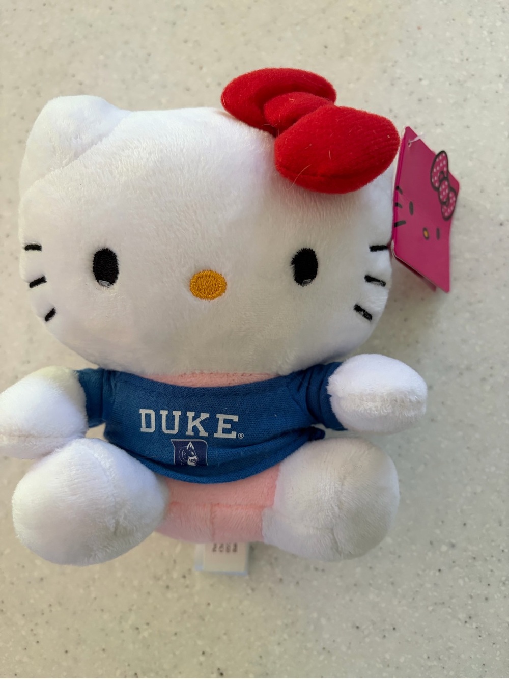 NWT Sanrio Hello Kitty Plush Stuffed Toy Duke Blue Devils Logo Shirt 6”.